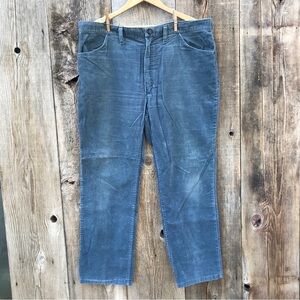 Vintage 70s Rustler Blue Corduroy Pants 40 x 30 USA Made Talon Zipper